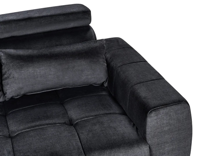 Sofa 2 Seater Velvet Black Caras