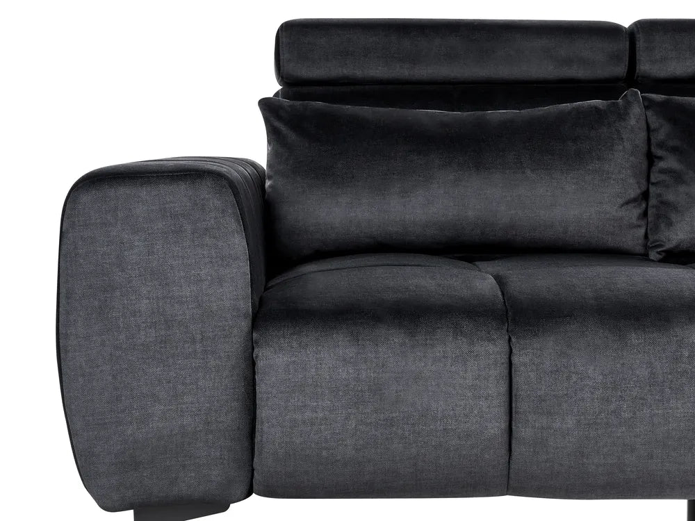 Sofa 2 Seater Velvet Black Caras