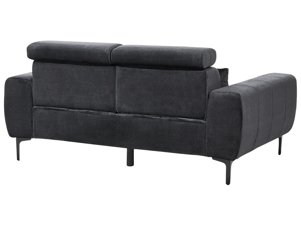Sofa 2 Seater Velvet Black Caras