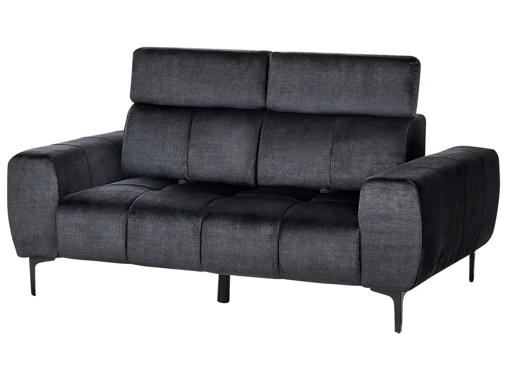 Sofa 2 Seater Velvet Black Caras