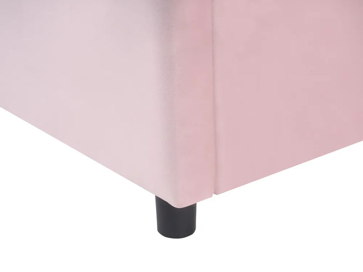 Kids Ottoman Bed Crown Velvet 90 x 200 cm (EU Single) Pink Holly