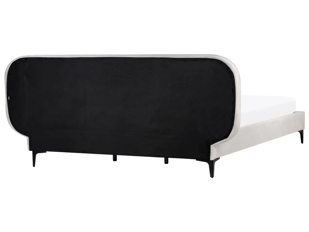 Bed Velvet 180 x 200 cm (EU Super King) Light Grey Hilbert