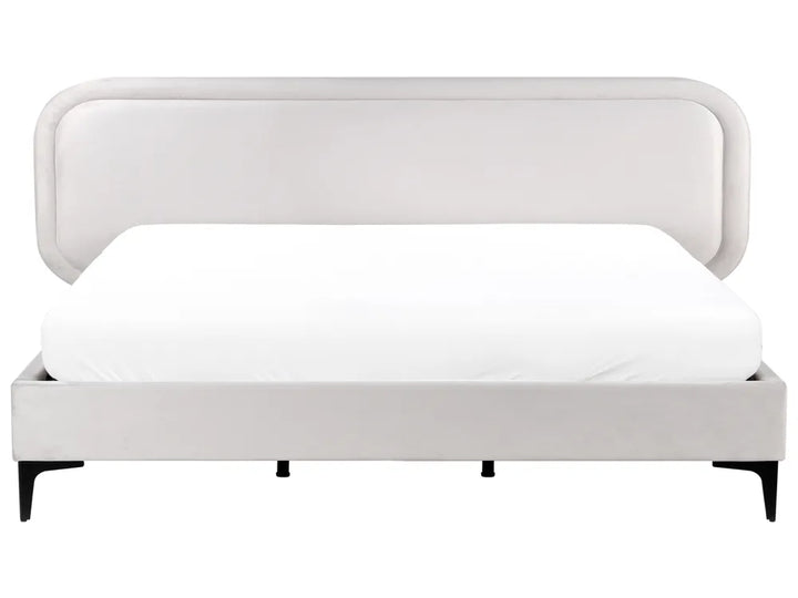 180x200 cm light grey velvet bed with modern design