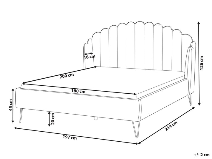Bed Velvet 180 x 200 cm (EU Super King) Green Tryston