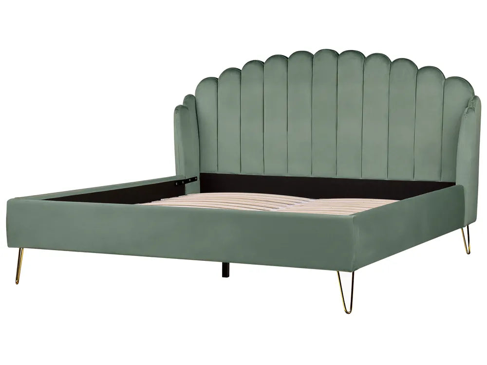 Bed Velvet 180 x 200 cm (EU Super King) Green Tryston
