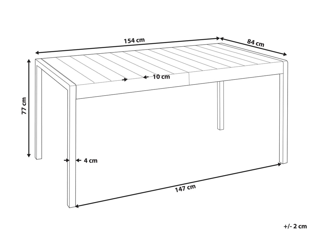 Bartica Garden Dining Table  154 cm 84 cm Beige