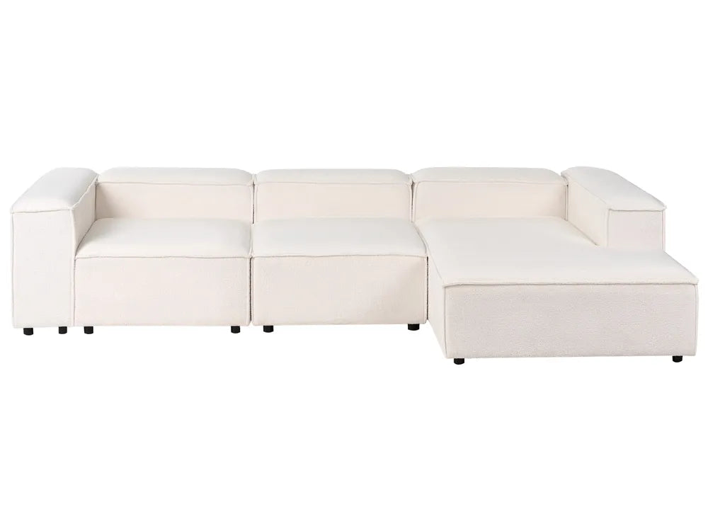 Modular Corner Sofa 4 Seater Boucle Off-White Left Hand Oakham