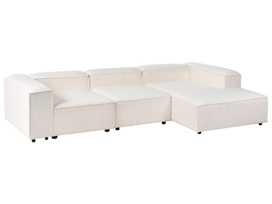 White sectional sofa on a white background