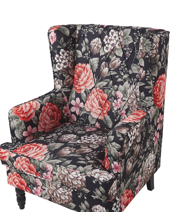 Armchair with Footstool Fabric Multicolour Ricki