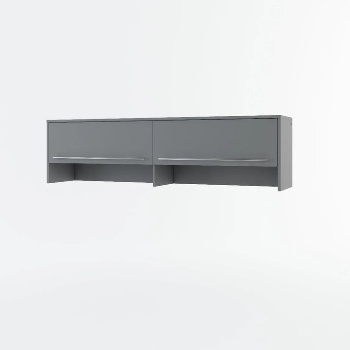 Ezra Horizontal Wall Bed Concept 140cm with Over Bed Unit Grey Matt CP-04