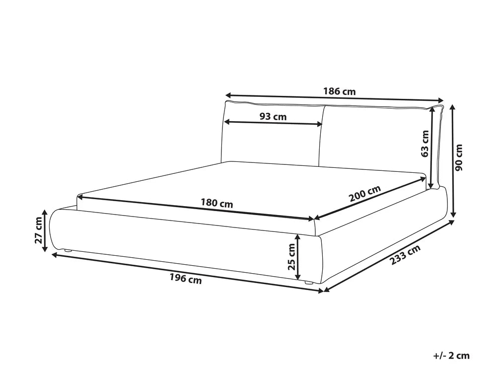 Bed Corduroy 180 x 200 cm (EU Super King) Taupe Jeffory