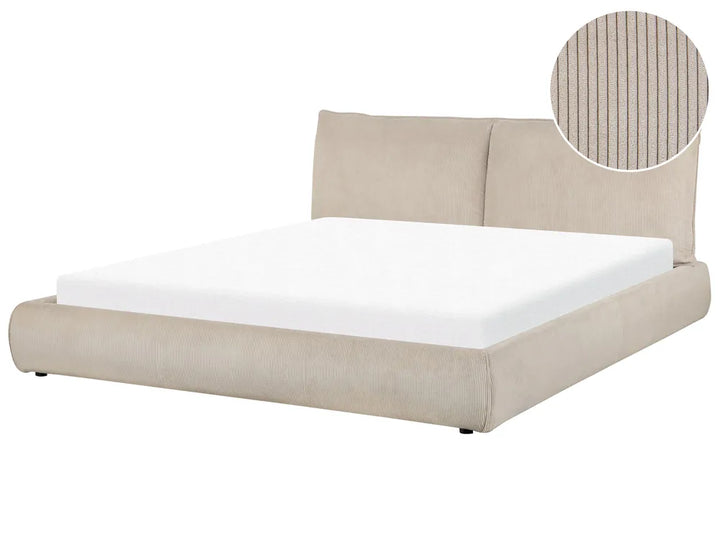 Bed Corduroy 180 x 200 cm (EU Super King) Taupe Jeffory