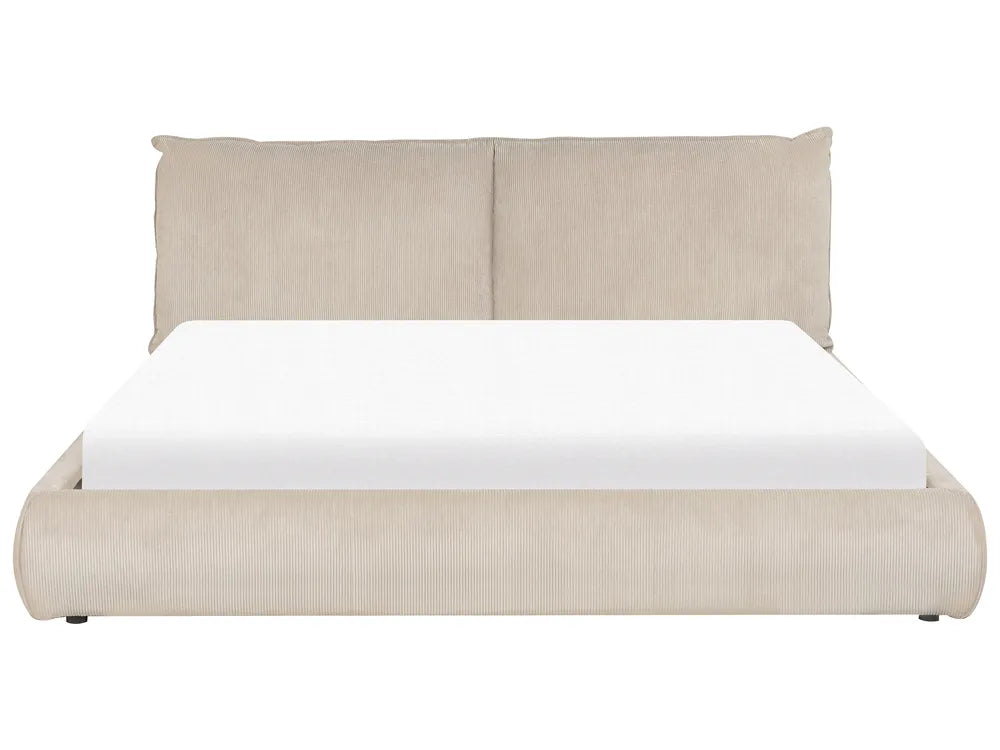 Bed Corduroy 180 x 200 cm (EU Super King) Taupe Jeffory
