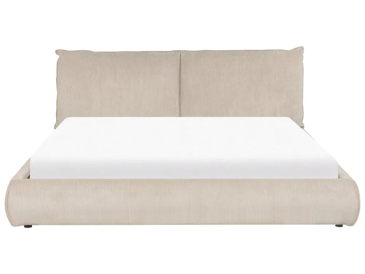 Bed Corduroy 180 x 200 cm (EU Super King) Taupe Jeffory