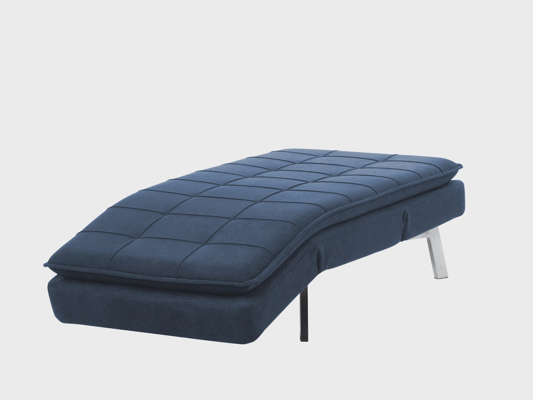 Loiret Fabric Chaise Lounge Navy Blue