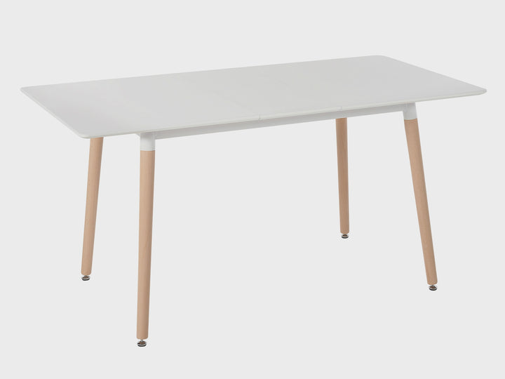 Extending Dining Table 120/150 x 80 cm White with Light Wood Mirabel