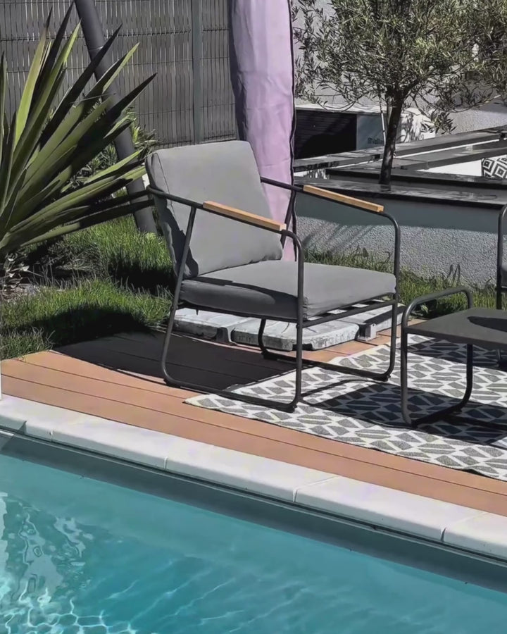 Vezzana Garden Lounge Set with Table 4 Seater Metal Grey