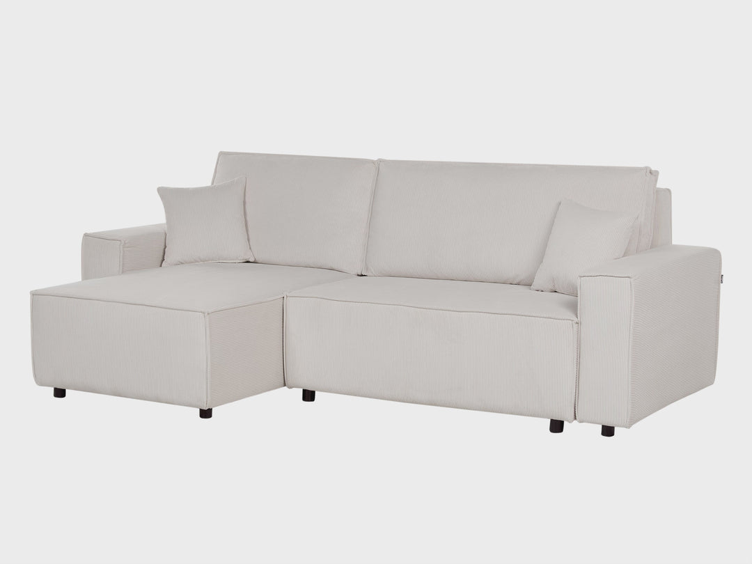 Abacka Sofa Bed Off-White Corduroy Right Hand