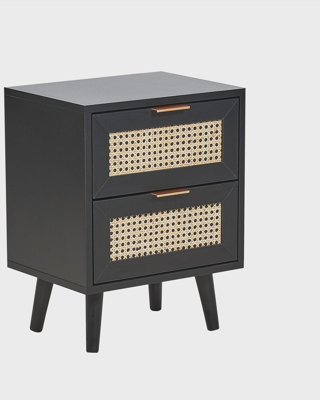 2 Drawer Bedside Table Black Keniel