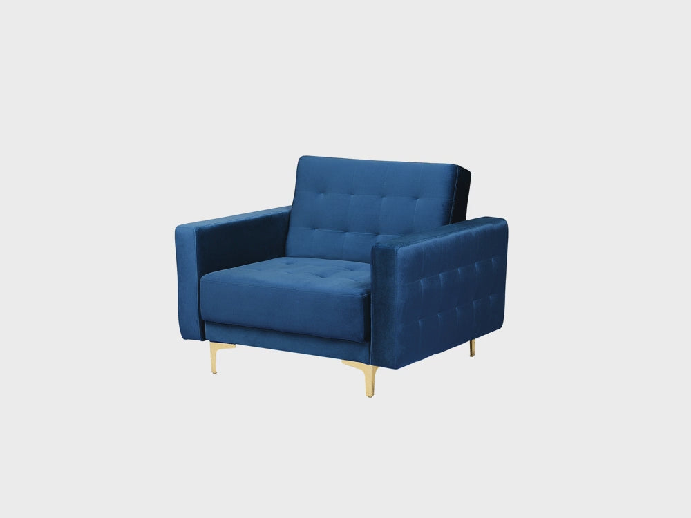 Aberdeen Armchair Velvet Navy Blue