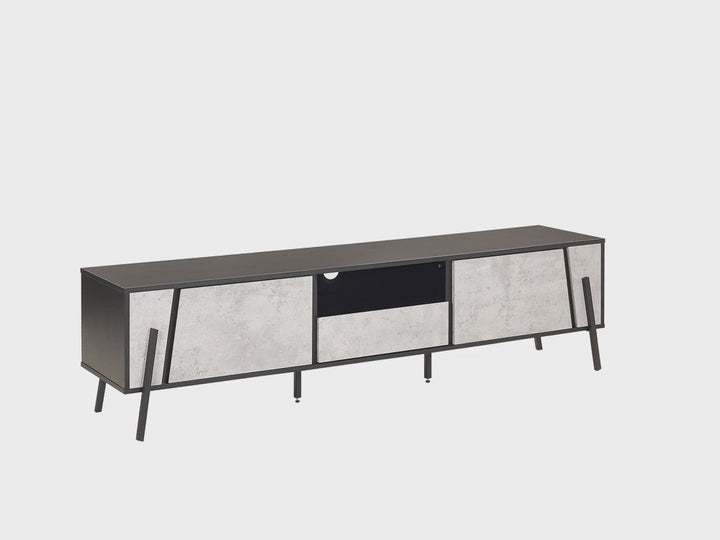 TV Stand Concrete Effect with Black Eilisha