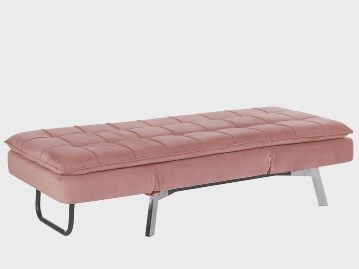 Loiret Velvet Chaise Lounge Pink