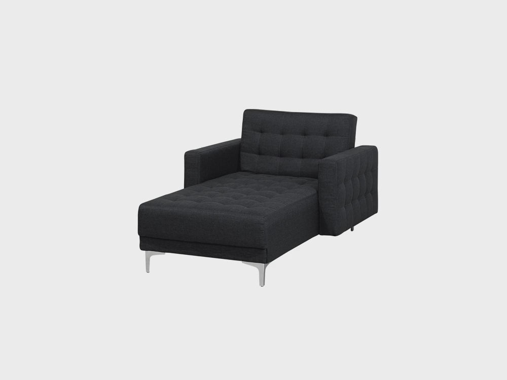 Aberdeen Fabric Chaise Lounge Graphite Grey