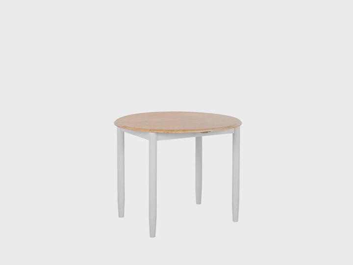 Boswell Extending Wooden Dining Table ⌀ 61/92 cm Light Wood with Light Grey