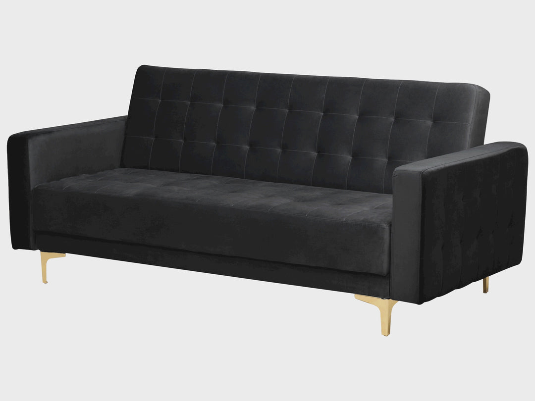 Aberdeen 3 Seater Sofa Black Velvet