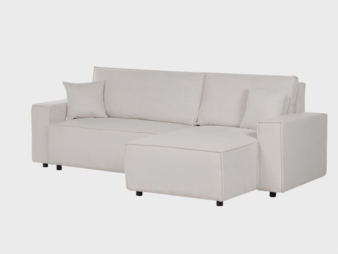 Abacka Sofa Bed Off-White Corduroy Left Hand