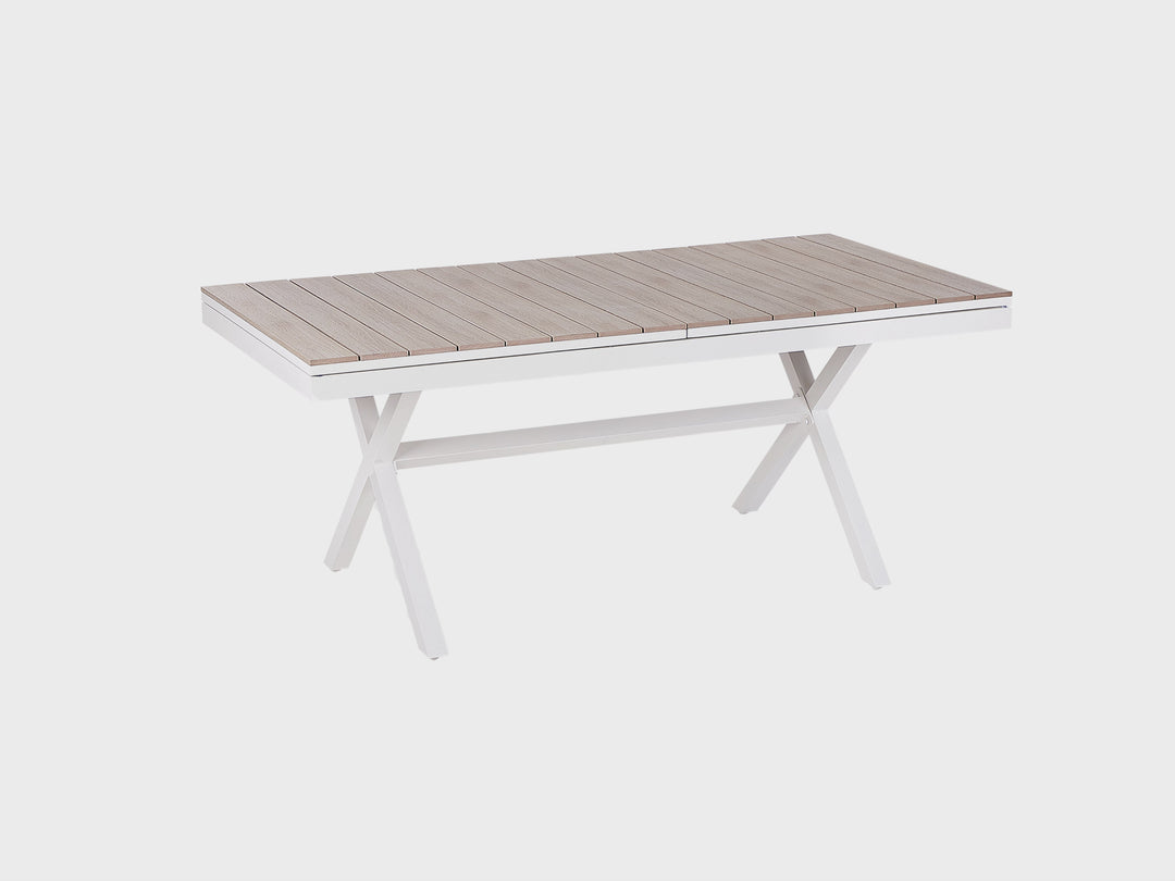 Fanes Extending Garden Dining Table 184/242 cm 90 cm Metal White
