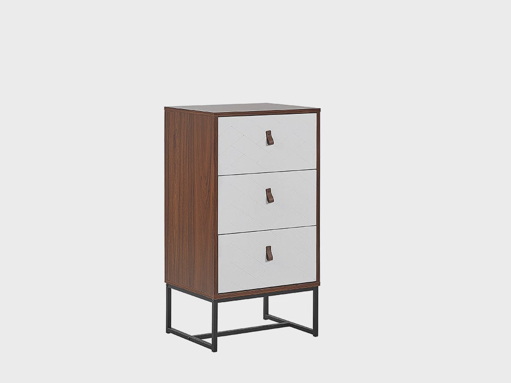 3 Drawer Chest Dark Wood with White Darsy