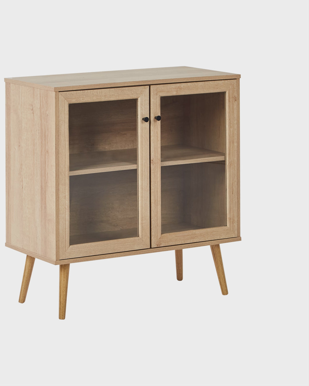 Glass Display Cabinet Albany Light Brown