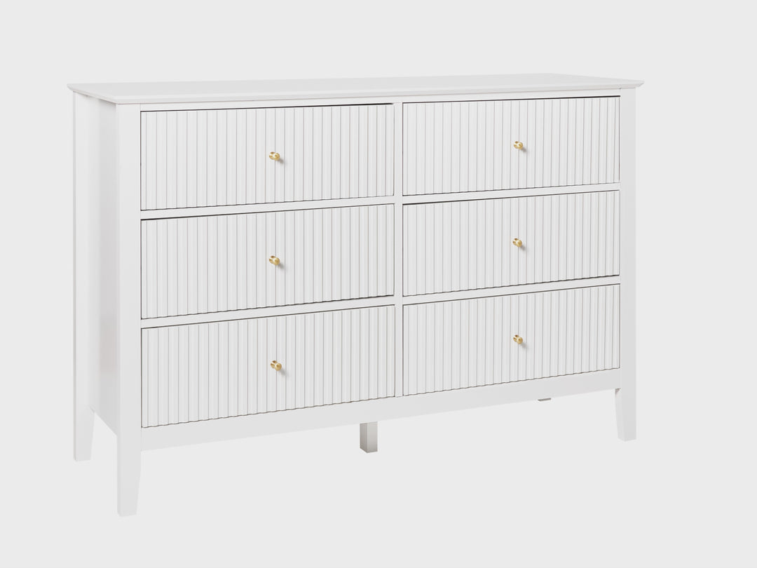 6 Drawer Chest White Bravura | Elegant Design