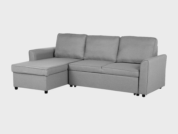 Nesna Right Hand Fabric Corner Sofa Bed with Storage Grey