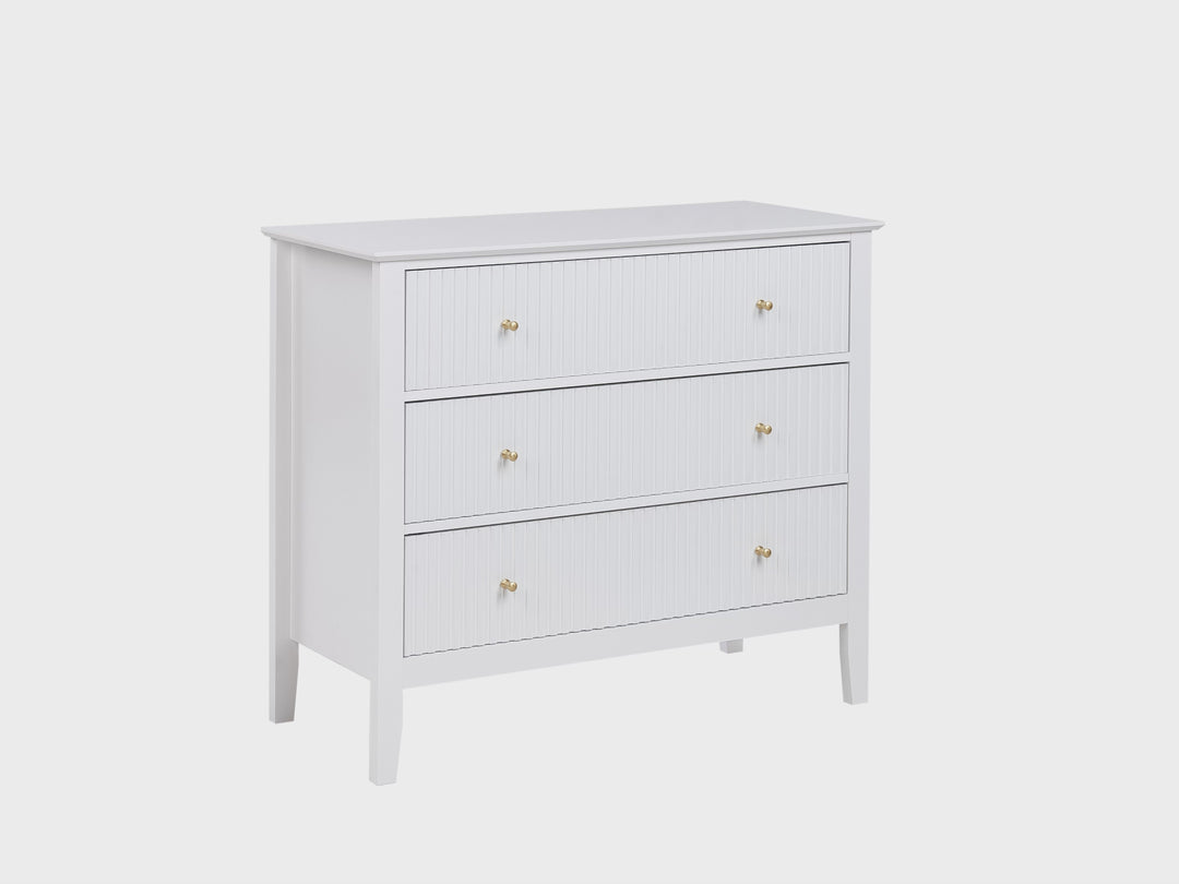 3 Drawer Chest White Brayden Studio | Functional Storage Space