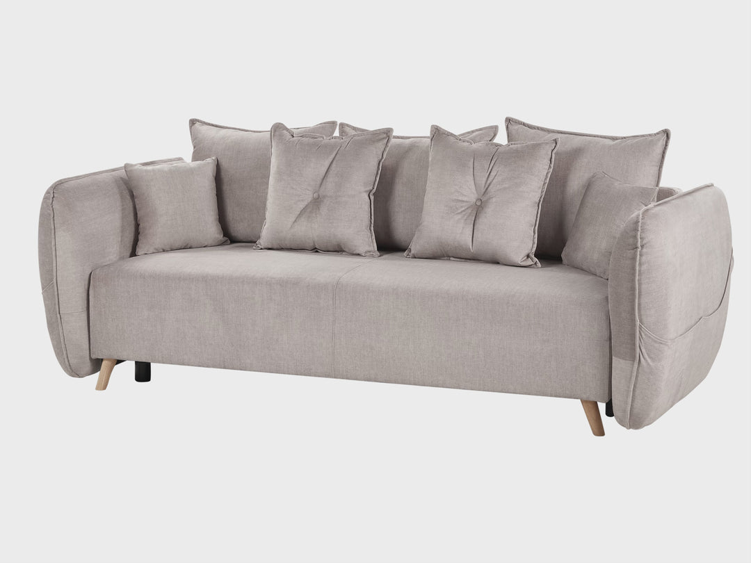 Vallanes Sofa Bed Taupe Velvet