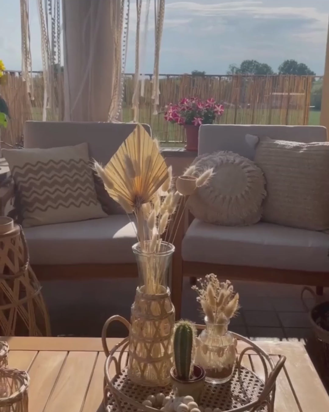 Pallano Garden Lounge Set with Table 4 Seater Acacia Wood Taupe