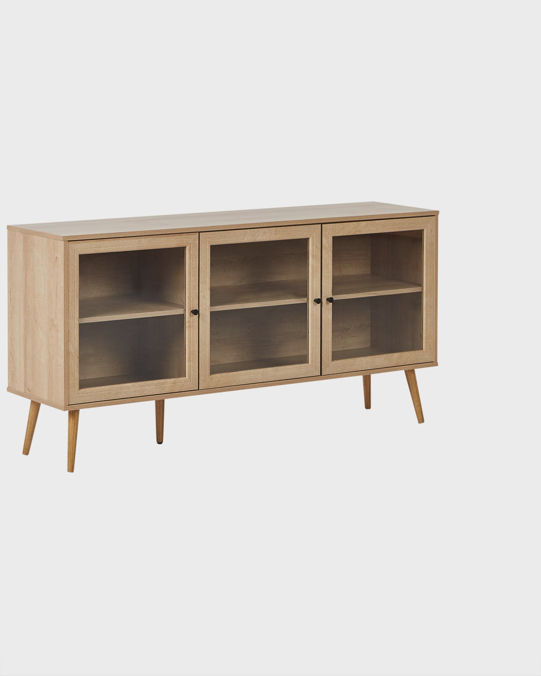 Glass Display Cabinet Albany Light Brown