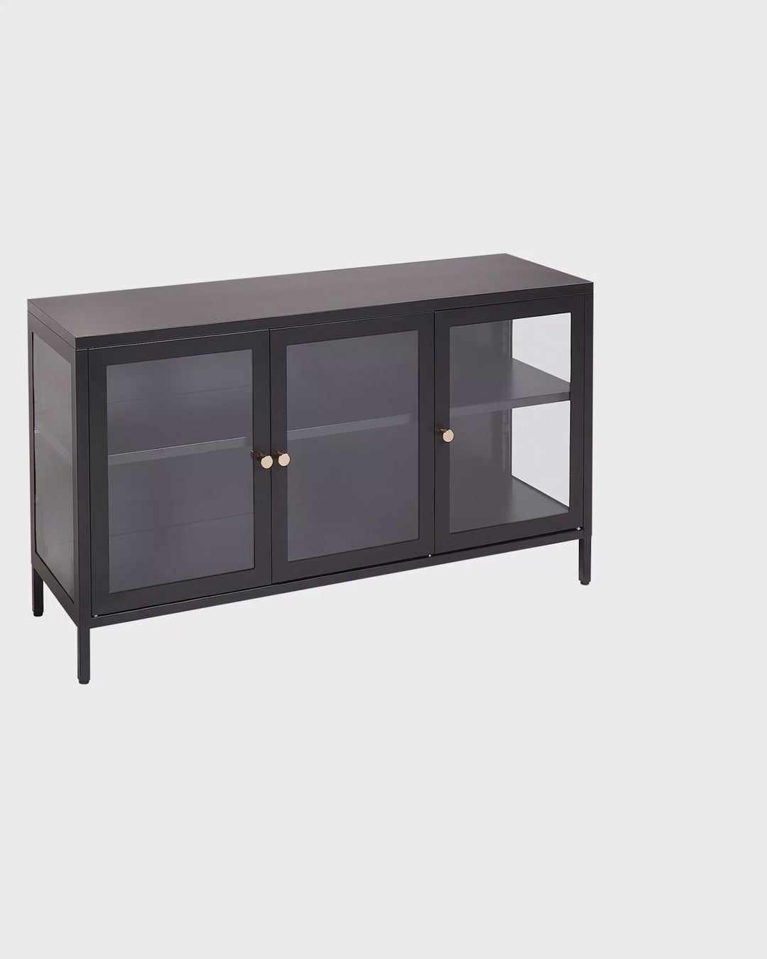 Glass Display Cabinet Newport Metal Black