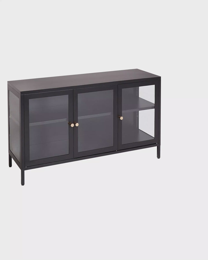 Glass Display Cabinet Newport Metal Black