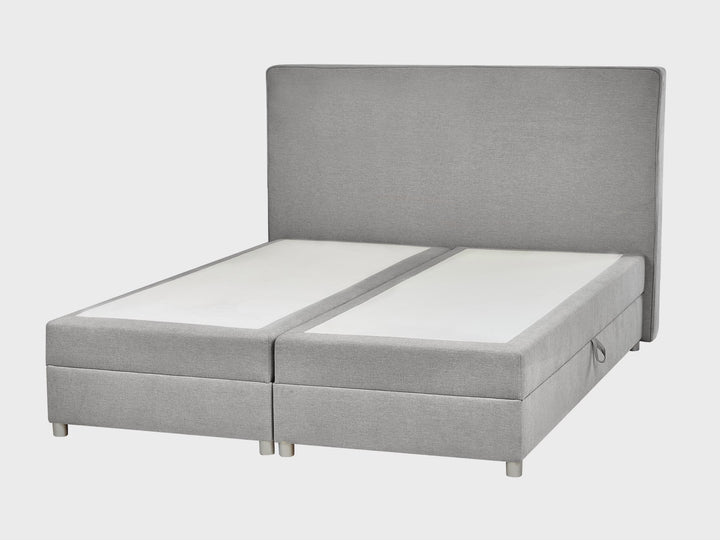 Fabric EU Super King Divan Bed Light Grey Minister