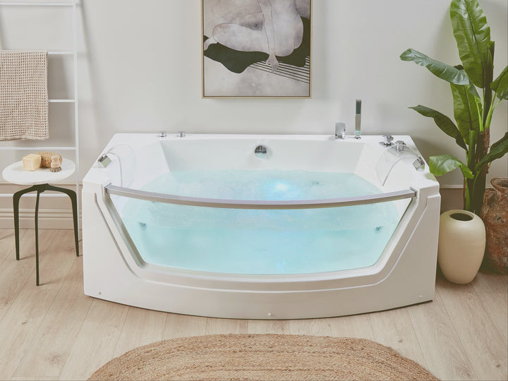 Whirlpool Bath with LED 1750 x 850 mm White Fuerte