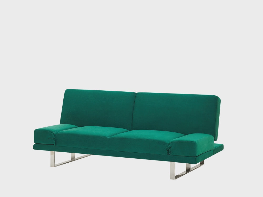 York Sofa Bed Green Velvet