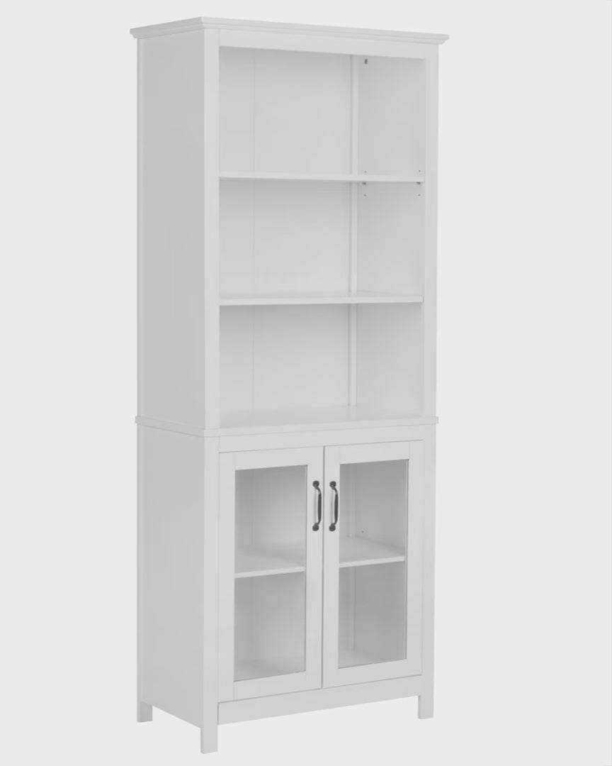 Glass Display Cabinet 75 cm White Hoschton