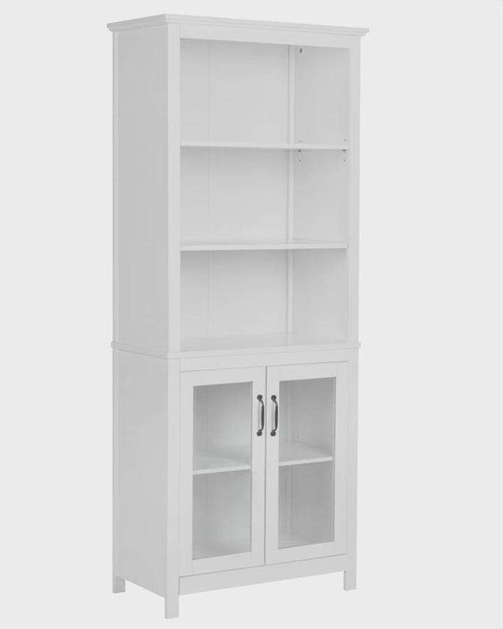 Glass Display Cabinet 75 cm White Hoschton