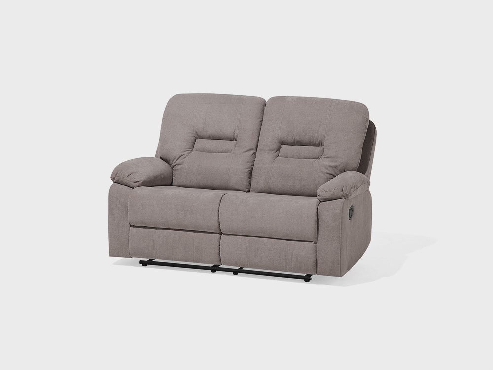 Bergen 2 Seater Fabric Manual Recliner Sofa Taupe Beige