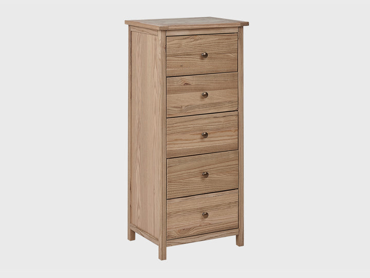 Gia 5 Drawer Chest 50 cm Light Wood