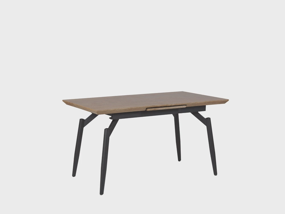 Extending Dining Table 140/180 x 80 cm Dark Wood and Black Barbosa