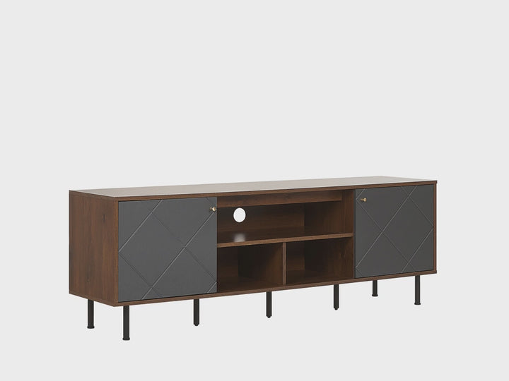 TV Stand Dark Brown/ Grey Bankston